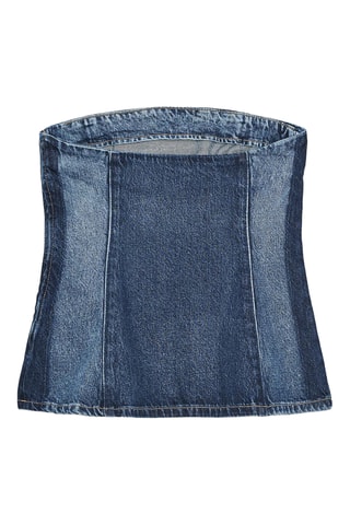 Top bustier en jean - Bleu