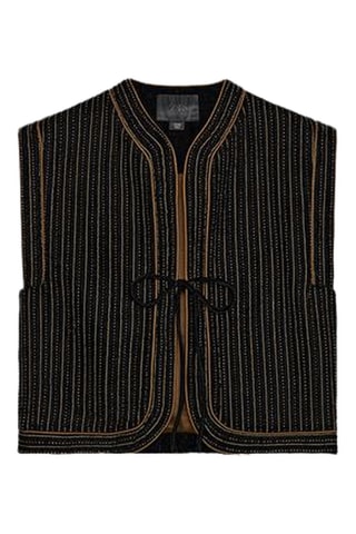 Veste sans manches en velours - Noir