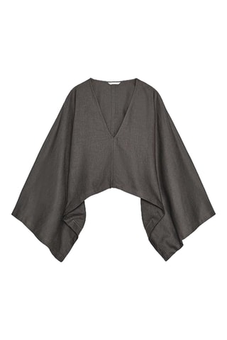 Poncho en lin - Anthracite