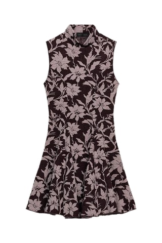 Robe patineuse - Marron foncé et beige