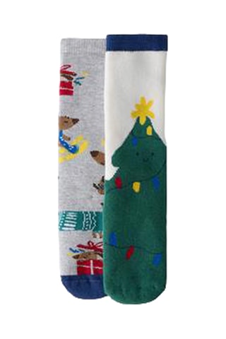 2 paires de chaussettes - Blanc et gris clair chiné