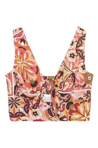 Crop top - Rose et vert olive