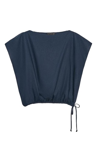 Top en lin - Bleu marine
