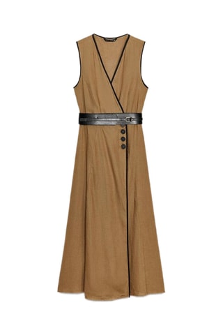 Robe chemise en lin - Taupe