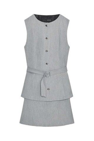 Robe volantée - Gris chiné