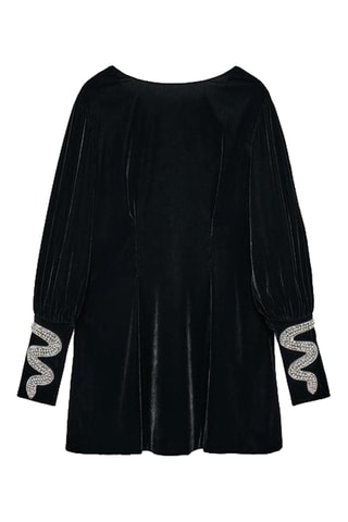 Robe trapèze en velours - Noir