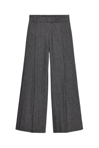 Pantalon en laine - Gris foncé chiné