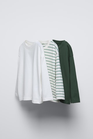 3 t-shirts - Blanc et vert clair