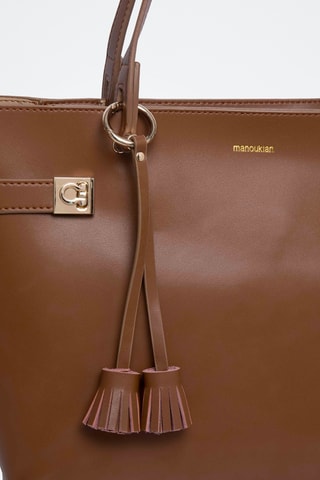Cabas en cuir Jasmine - Marron
