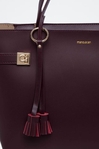 Cabas en cuir Jasmine - Bordeaux