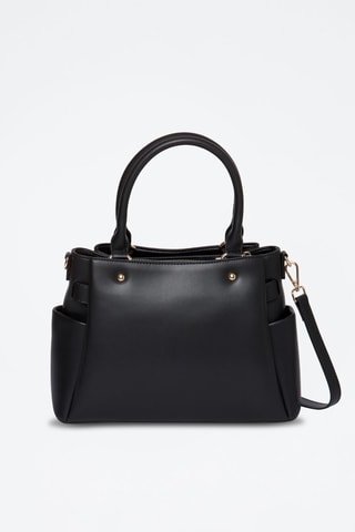 Sac à main en croûte de cuir Naila - Noir