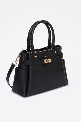 Sac à main en croûte de cuir Naila - Noir