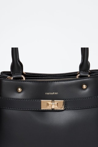 Sac à main en croûte de cuir Naila - Noir