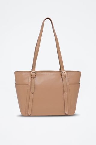 Sac porté épaule en cuir Carambole - Beige
