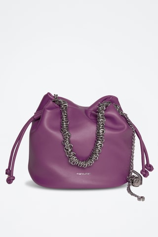 Sac seau en croûte de cuir Maguy - Violet