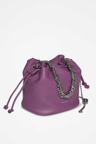 Sac seau en croûte de cuir Maguy - Violet
