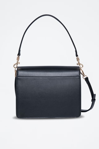 Sac bandoulière en croûte de cuir Maureen - Noir