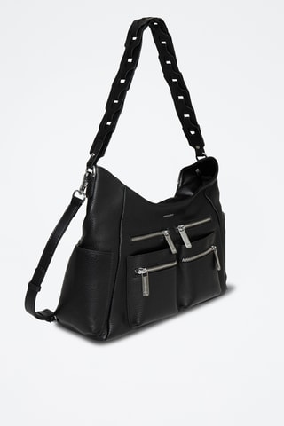 Sac porté épaule en cuir Ablan - Noir