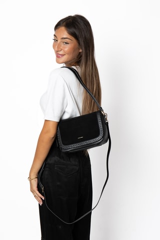 Sac porté épaule en cuir Léonie - Noir