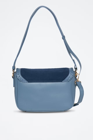Sac porté épaule en cuir Léonie - Bleu marine