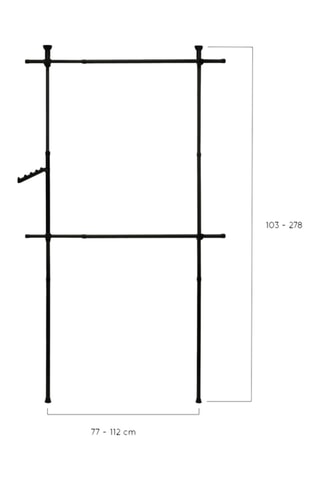 Appendiabiti telescopico - 77/112 x 2,5 x 103/278 cm