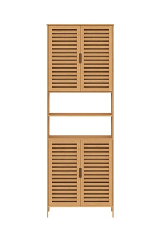 Mobile bagno 4 ante in bambù - 60 x 170 x 30 cm