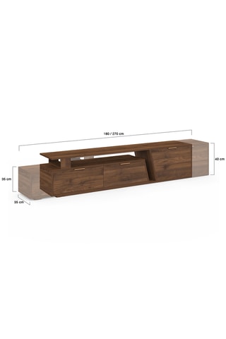 Mueble de TV extensible de 3 puertas abatibles Livona - 180/270 x 40 x 35 cm