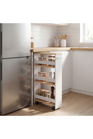 Mueble auxiliar con ruedas - 3 niveles - Blanco