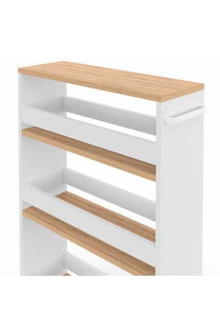 Mueble auxiliar con ruedas - 3 niveles - Blanco