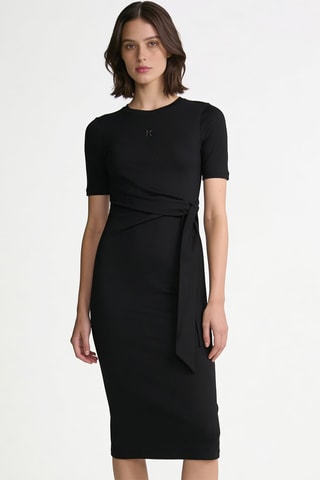 Robe droite en coton biologique - Noir