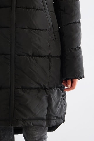 Doudoune longue à capuche - Noir