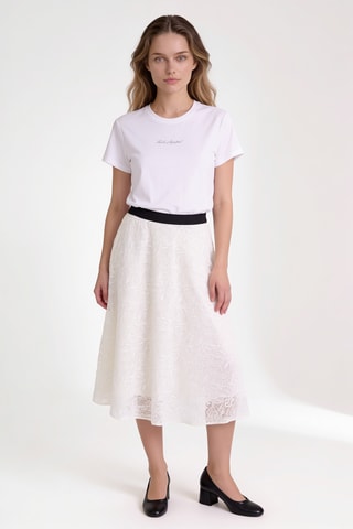 Jupe midi - Blanc