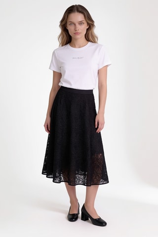 Jupe midi taille haute - Noir