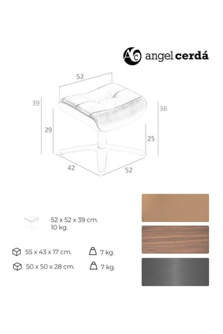 Pouf - Neutro e beige - In pelle