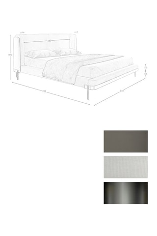 Letto in legno - Grigio - Area materasso 180 x 200 cm