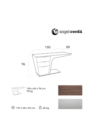 Scrivania in legno 3 cassetti - 150 x 60 x 76 cm