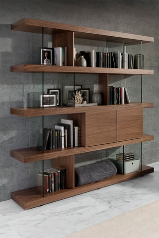 Libreria - Effetto noce e trasparente