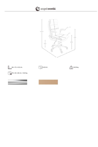Poltrona girevole - Cammello e grigio - Effetto pelle