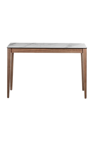 Console in porcellana e noce -  120 x 75 x 39 cm