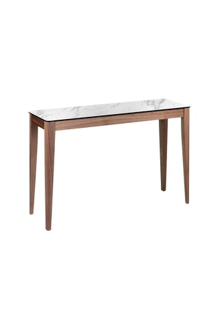 Console in porcellana e noce -  120 x 75 x 39 cm