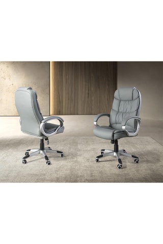 Sedia da poltrona girevole - Grigio e argentato