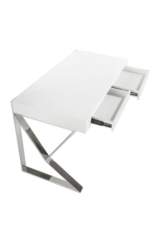 Scrivania - Bianco e argentato - 120 x 61 x 76 cm