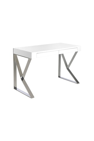 Scrivania - Bianco e argentato - 120 x 61 x 76 cm