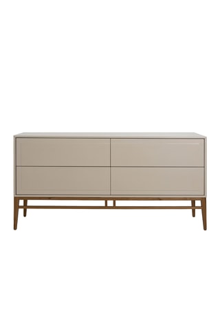 Credenza 4 cassetti - Grigio ed effetto noce - 160 x 45 x 80 cm