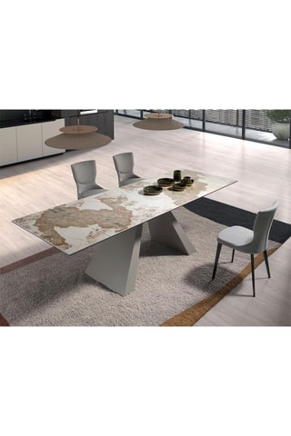 Tavolo da pranzo allungabile in marmo di porcellana - 180 x 76 x 90 cm