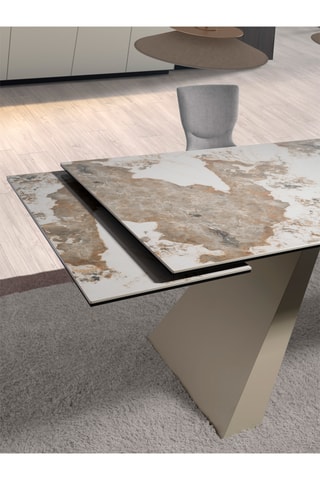 Tavolo da pranzo allungabile in marmo di porcellana - 180 x 76 x 90 cm