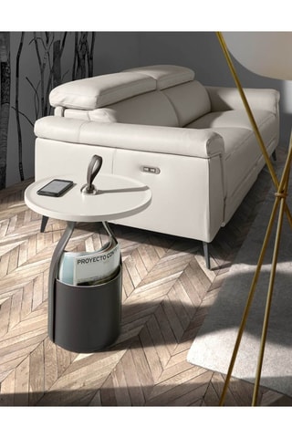 Divano 3 posti - Grigio - Pelle