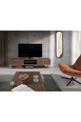 Specchio ovale - Effetto legno - 40 x 4 x 150 cm