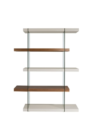 Libreria - Effetto noce e grigio chiaro