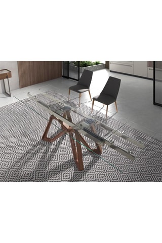 Tavolo da pranzo allungabile in vetro e legno - 160/240 x 90 x 76 cm